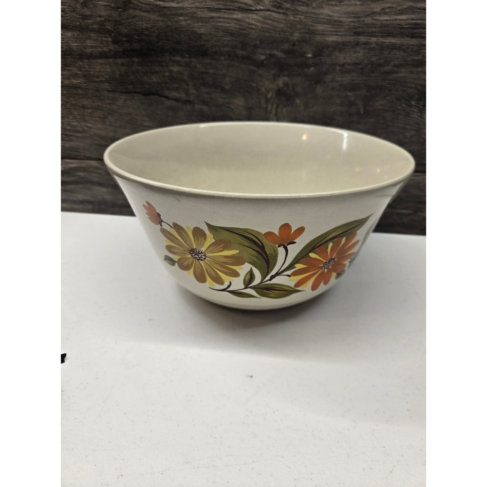 Capri Bake Serve n Store Stoneware Mixing Bowl Retro Floral‎ Japan JMP 10 Inch